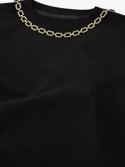 T-shirt met ketting detail bij hals