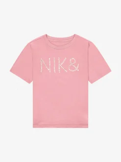 T-shirt met logo van strass steentjes
