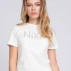 T-shirt met logo van strass steentjes