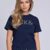 T-shirt met logo van strass steentjes
