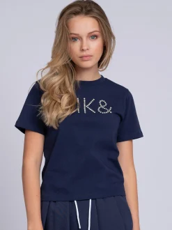 T-shirt met logo van strass steentjes