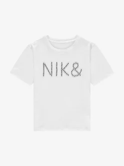 T-shirt met logo van strass steentjes