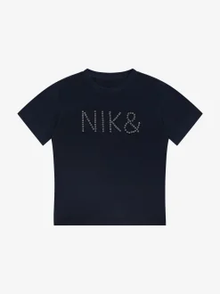 T-shirt met logo van strass steentjes