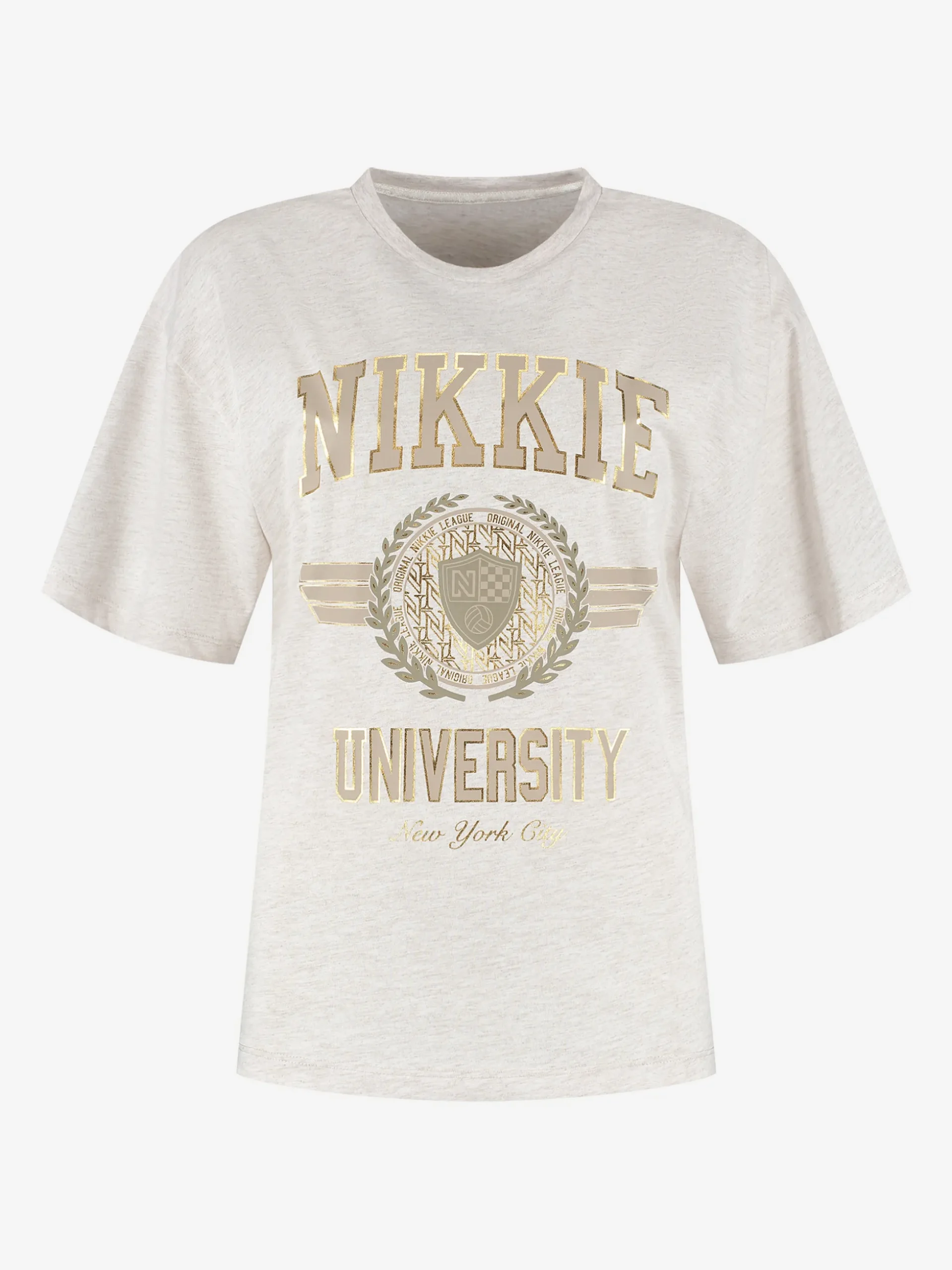 T-shirt met NIKKIE university print