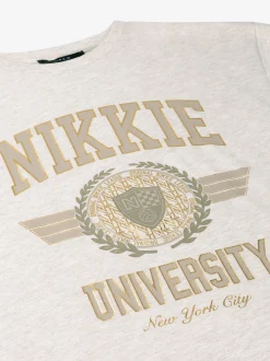 T-shirt met NIKKIE university print