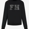 Wijdvallende sweater met FH logo van studs