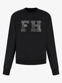 Wijdvallende sweater met FH logo van studs